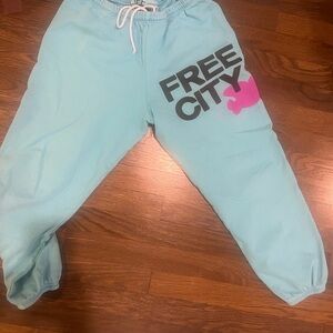 FREECITY Aqua Joggers with Pink Logo